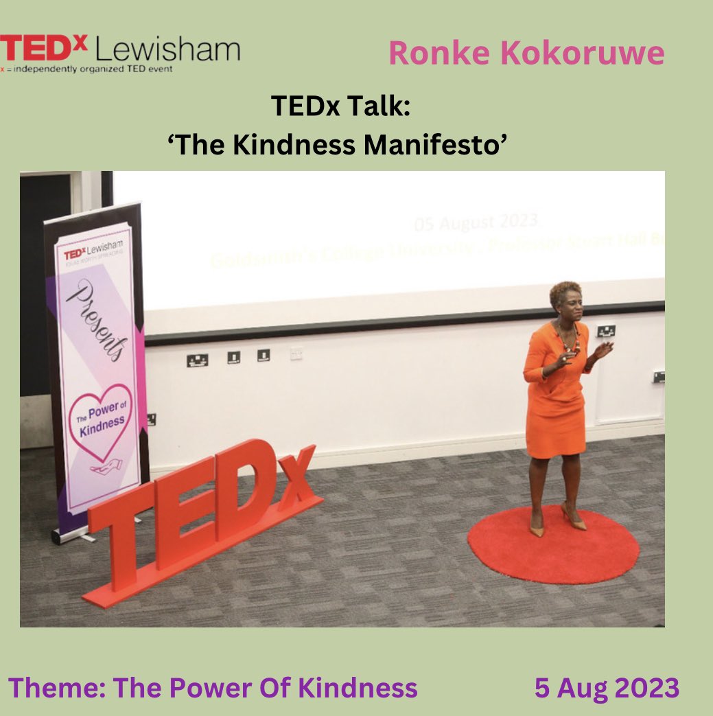Ronke Kokoruwe closed our event with her TEDx talk entitled: 

‘The Kindness Manifesto’

Ronke was privileged to have run the London Marathon on 23 April 2023 describing within her talk the kindness shown to her by another runner. 

<a href="/iverbalize/">iVerbalize</a>