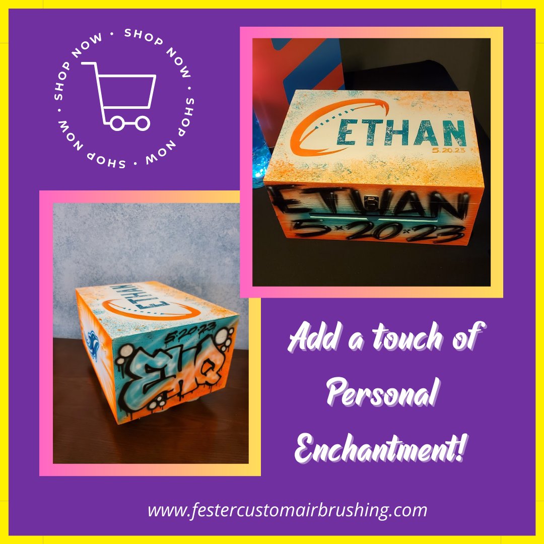 Embrace elegance while gathering gifts at your event and cherish this beautiful keepsake for a lifetime!💜

Made from real wood and painted on each side! 

#custompartybox #airbrushbox #livepartyentertainment #creativegifts #uniqueparty #festercustomairbrushing