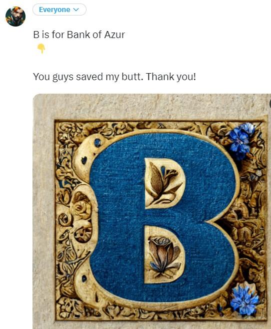BANK OF AZUR™ (unlike Bank of Bala) is AAF tweet media