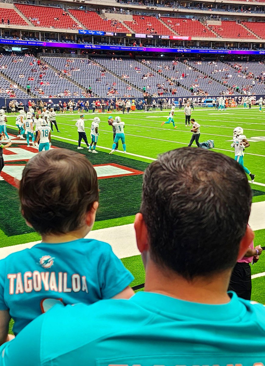 FinsFan_007's tweet photo. @Tua my sons 1st game, tried to get his onesie signed but no luck. Great game/win. https://t.co/fYOR77QUmD