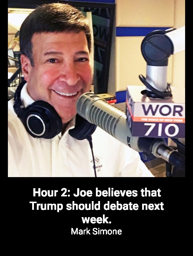 CraigGaines55's tweet photo. Hi Mark you're always talking about great videos, here's one that you may get a kick out of:

https://t.co/LDi1nUunW2

Check out this podcast! Hour 2: Joe believes that Trump should debate next week. on Mark Simone … https://t.co/DRUH5eCC4o https://t.co/B3Z6sWb2dU