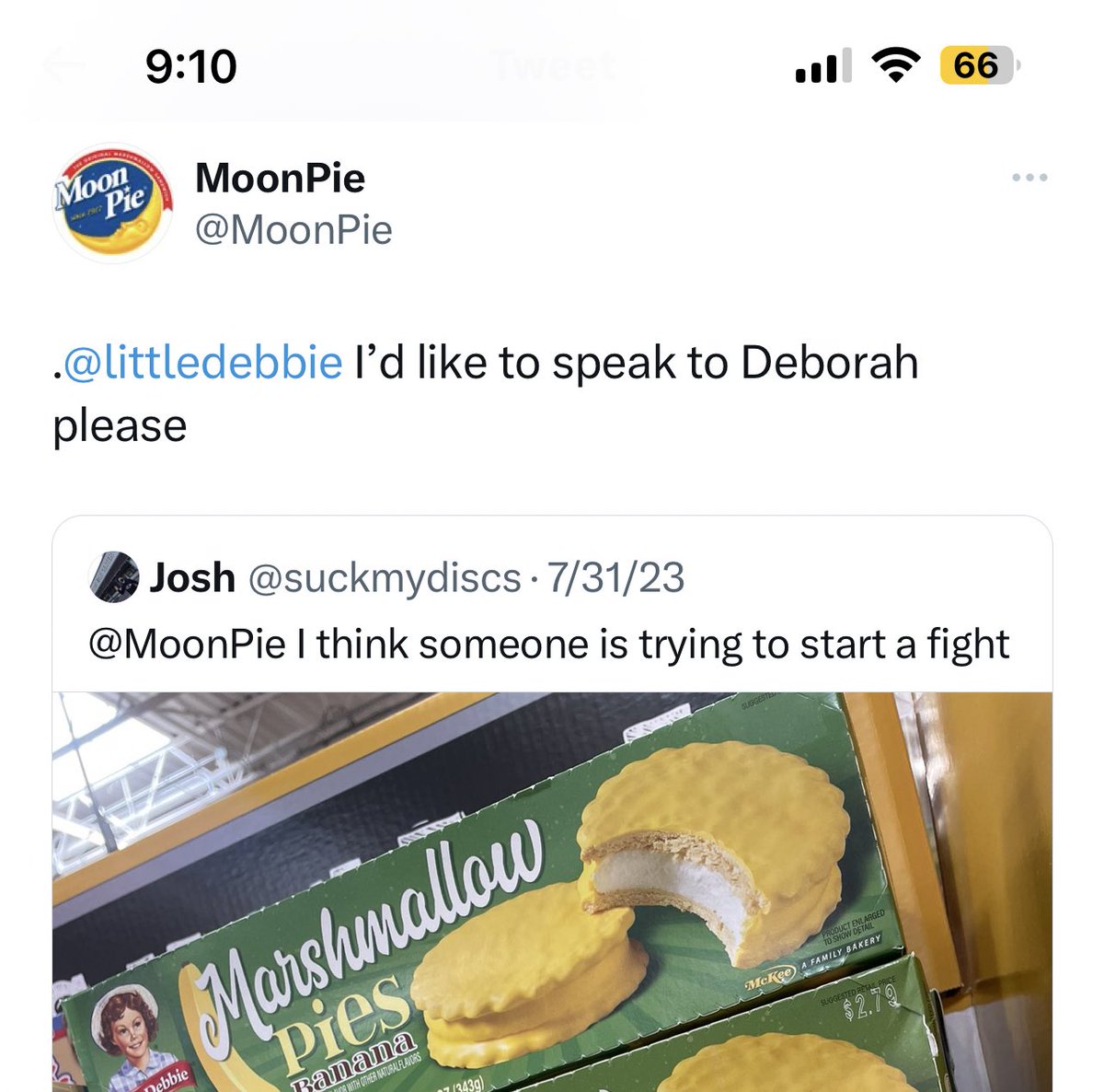 suefromglee's tweet photo. Lmao i love twitter sometimes @MoonPie https://t.co/xSdsV4tSIY