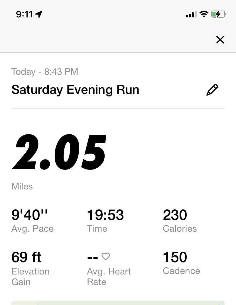 I decided I was gonna go for a little run…