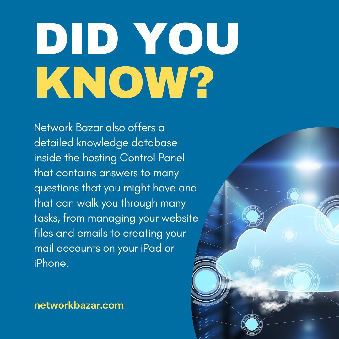 We provide round-the-clock customer support through our trouble ticket system integrated into the Control Panel, and have so far never failed to reply to any request or inquiry.

Learn more here networkbazar.com

#networkbazar #webhosting #webhostingservices