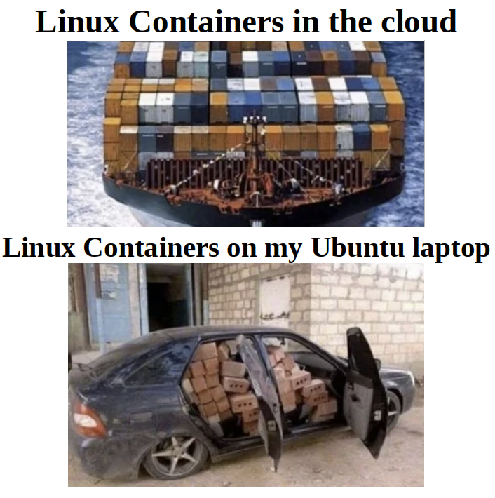 tom_antok's tweet photo. Linux containers: Cloud vs Me https://t.co/h6gxiNRBRz