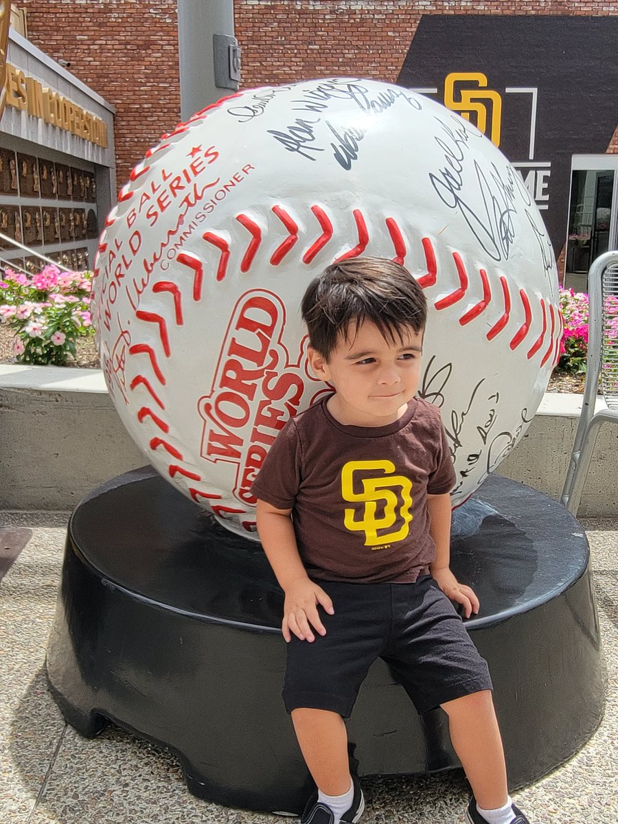 BrendhanConlan's tweet photo. First Padres game for this guy. Let's go SD! #BringTheGold https://t.co/3ynpjtpjOc