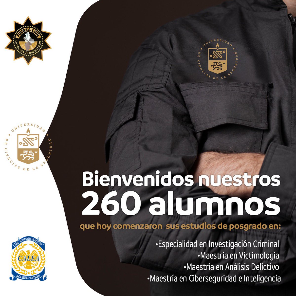 Damos la bienvenida a 260 alumnos/as que comenzaron hoy sus estudios de posgrado en la Universidad de Ciencias de la Seguridad, alma mater de Fuerza Civil.