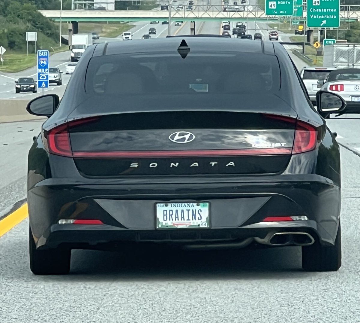 Need to pull up next to this car to see if the driver is a neurologist or a zombie or both.