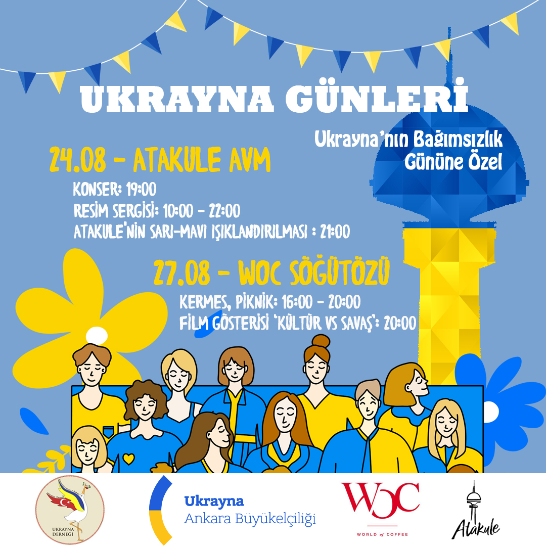 UkraynaDernegi's tweet photo. ⚡️Запрошуємо до заходів з нагоди Дня незалежності України  
⚡️Ukrayna'nın Bağımsızlık Günü vesilesiyle düzenlenen etkinliklere davetlisiniz! https://t.co/iY4ih677LK