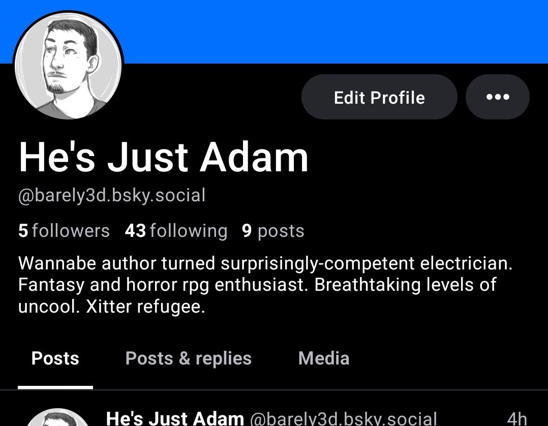 StickmanSouza's tweet photo. So I'm over on the Twitter Competitor What Must (apparently) Not Be Named, now. It's a little slower, a little clunkier, but even if it never gets any better I know it probably won't get appreciably worse. Which is more than I can say for here. https://t.co/eA4xYeSRWx