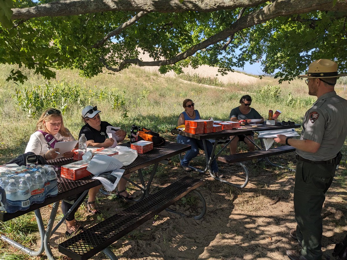 DreaWeiner's tweet image. Thank you @SleepingBearNPS for hosting our #mistem educators to learn about your Night Sky Navigators curriculum.

Come see their star party tonight at the Dune Climb.

@ShellyVM20