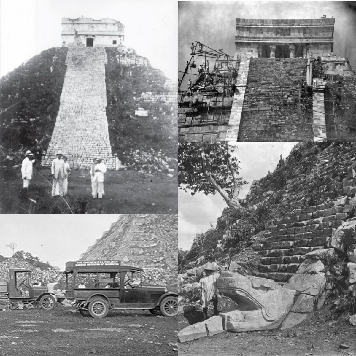 MC_Floh's tweet photo. @tlacochcalcatl_ @archaeologyart #El #Castillo (#Kukulkan)

#Chichen #Itza's Icon, restored in the early 20th c. (dilapidated condition &amp; lit. earth-covered)

But what is the true age of Chichen Itza? How many times was it restored before?
🧐🤔

The #Mayans weren't the original builders, but only the restorers. https://t.co/GJPTHb7xqB