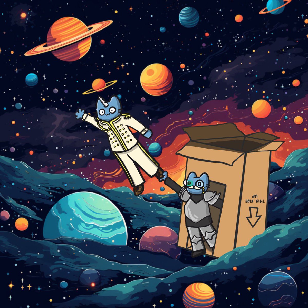 ProfSpaceKnight's tweet image. Took my friend @blueprome to see the Pleiades, but he got a little too excited to touch some stars and I had to reel him in 👀 ✨