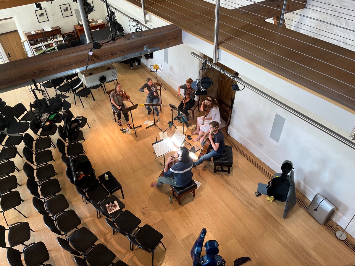 ConsoneQuartet's tweet photo. Incredible working on the première of @Gavin_Bryars   ‘ String Sextet performed at Syde Manor last weekend. Such a pleasure getting to know colleagues Guy Fishman &amp; Renee Hemsing to prepare this evocative work. Made possible thanks to Penny and Andrew, @BBCRadio3 @bbtrustmusic https://t.co/yh8kdSlqfA