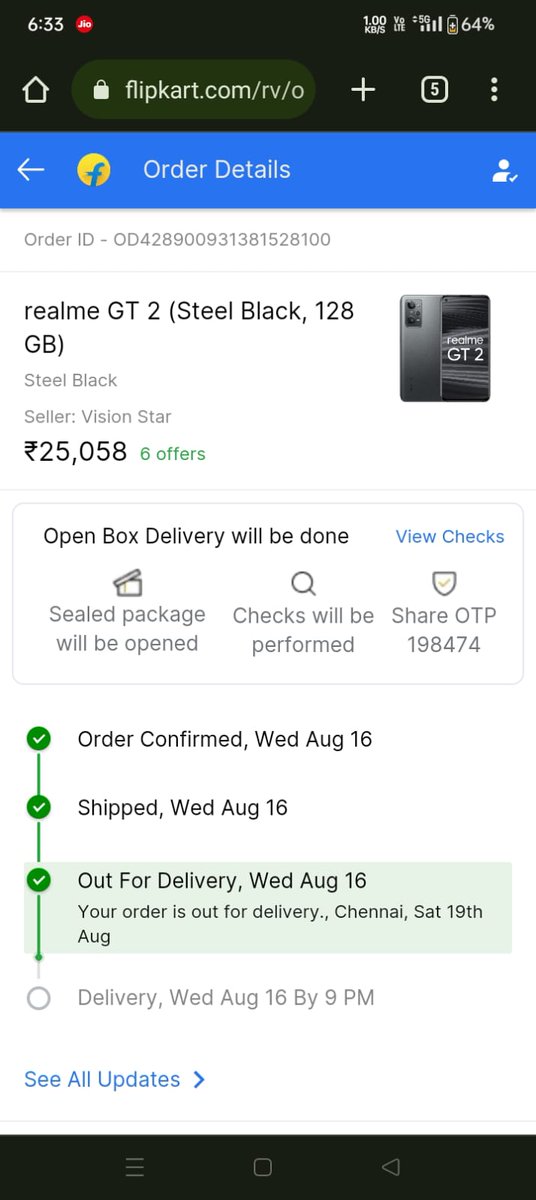 Rahul73193341's tweet photo. @Flipkart 
@flipkartsupport 
@FlipkartStories 
Why are you cheating customer's by looting slowly to I have been ordered a device from Flipkart which supposed to be delivered by 16th for that they also charged me for 70rs fee for same day delivery but yet to receive no support 😕 https://t.co/m5ksSUibRU