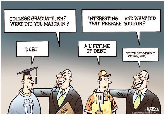 Is the price of higher education worth a lifetime of debt? Let's rethink the system, promote affordable options, and ensure that pursuing knowledge doesn't lead to a lifetime of financial strain. Education is an investment, not a debt sentence. #CollegeDebt #AffordableEducation