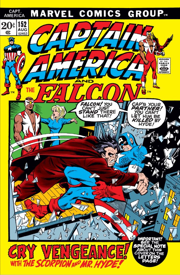 MarvelADay's tweet photo. Captain America #152, 1972. #MarvelADay #Cap152
“Terror in the Night!”
Writer: Gerry Conway
Pencils: Sal Buscema
Inker: Frank Giacoia
Cover: Sal Buscema/Vince Colletta https://t.co/KGxNEdQlJS