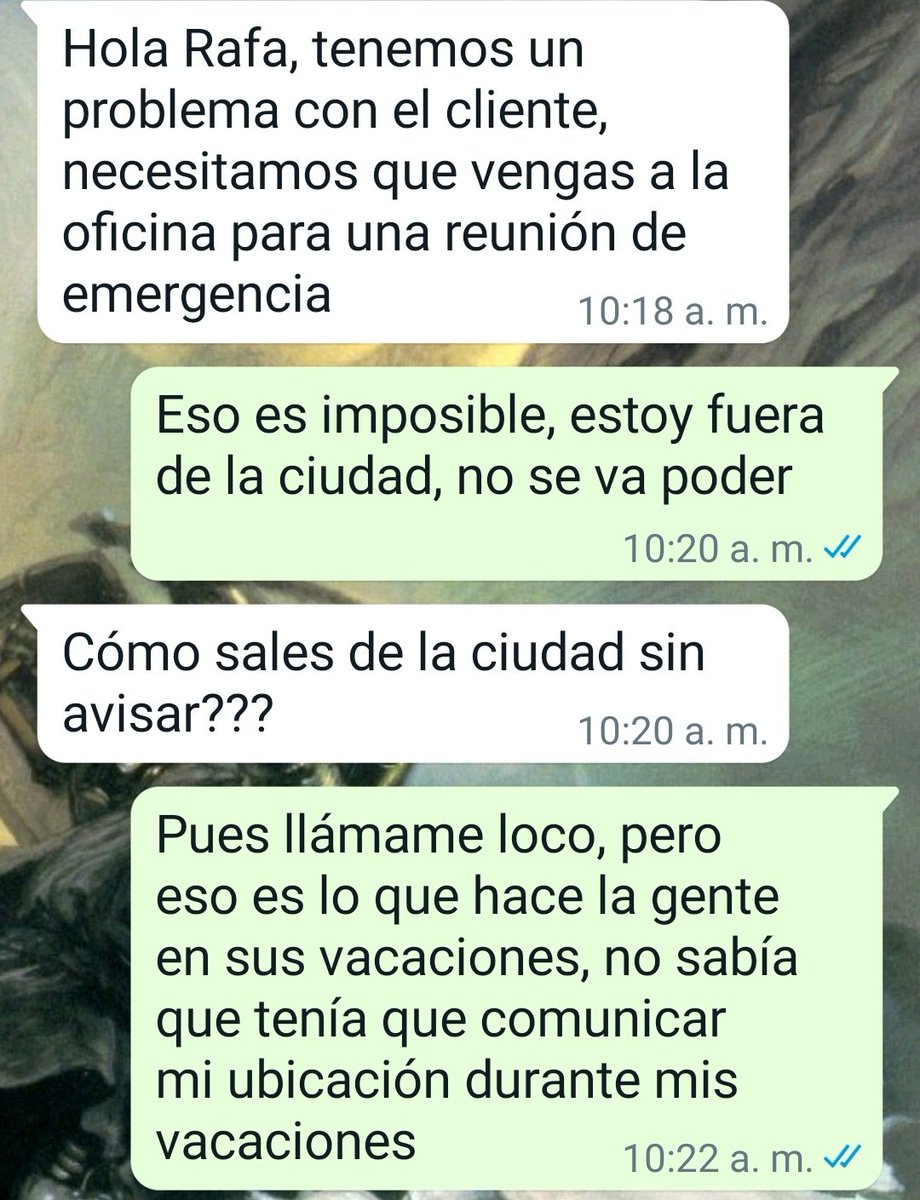 KevinNegocios's tweet photo. ¿Dónde está la línea para un empleador?

Si no hay límites el ambiente de trabajo se hace tan tóxico como la relación con tu ex.

Este ejemplo que me hicieron llegar por privado lo ilustra perfectamente... https://t.co/OPp0A3V2Fi