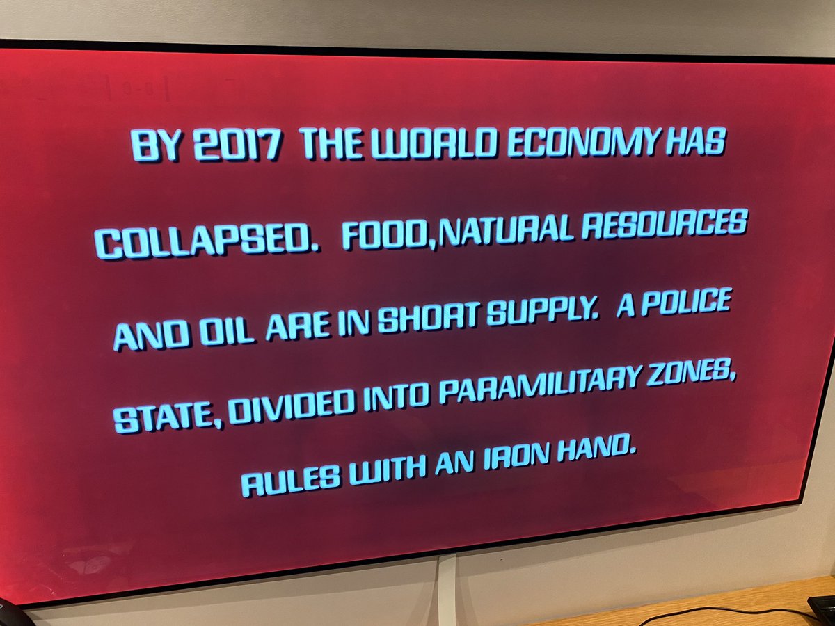 Wow, the opening titles of “The Running Man” were not optimistic about Brexit.