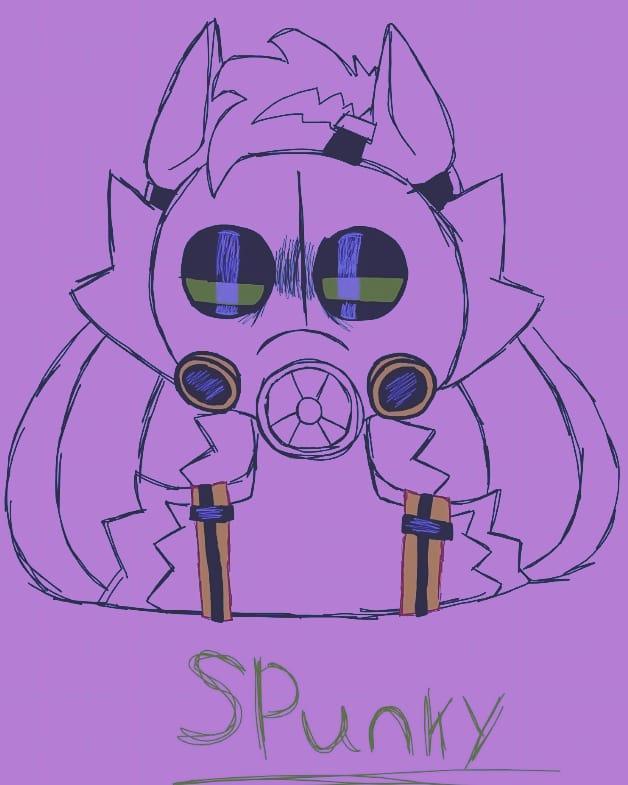 BlueBlushArctic's tweet image. ( respirator ) 
🦨☢️☠️🖤🤍 Spunky 🖤🤍☠️☢️🦨 + Carinhas + Kaiju paradise 
Friends Happening Mulher Love ( Nightcrawler )
#kaijuparadise 
#kaijuparadiseart 
#kaijuparadiseoc 
#Carinhas