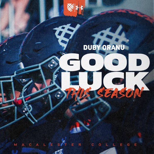 Thanks for the good luck! @CoachKBChung <a href="/MacalesterFB/">Macalester Football</a>