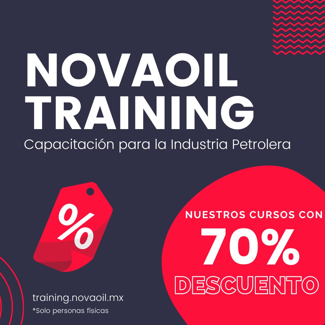 NovaOil's tweet photo. En NovaOil Training podrás fortalecer tu perfil profesional con 70% de descuento hasta el 16 de junio de 2023. 

¡Aprovecha ahora nuestros cursos con descuento!

Ingresa al siguiente link: https://t.co/z4C0AWlcwR https://t.co/KP77euMqcO