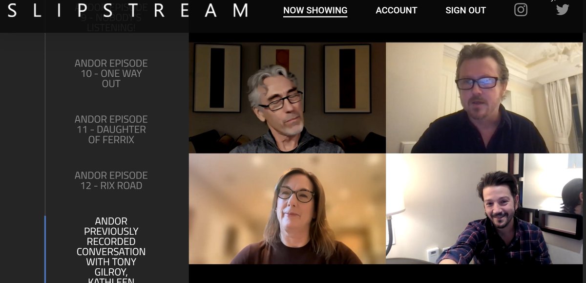 ViewSlipstream's tweet photo. We've got #diegoluna, #kathleenkennedy, and creator #TonyGilroy talking all things #Andor .  Streaming now, https://t.co/BsjSk8O91I Click on poster image!!
@andorofficial #StarWars #theforce #MayTheForceBeWithYou #Emmys @diegoluna_ https://t.co/T62bWVnuHX