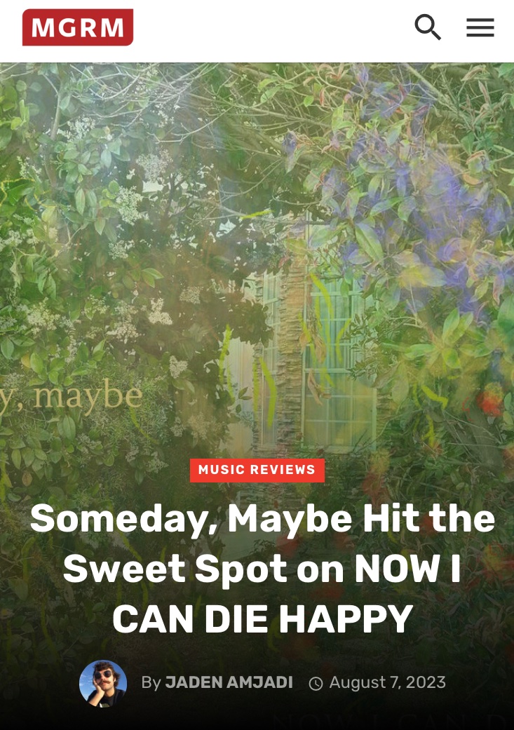 huge thanks to jaden amjadi and @mgrmagazine for the write up on @somedaymaybeLA’s new album Now I Can Die Happy check it out! merrygoroundmagazine.com/someday-maybe-…