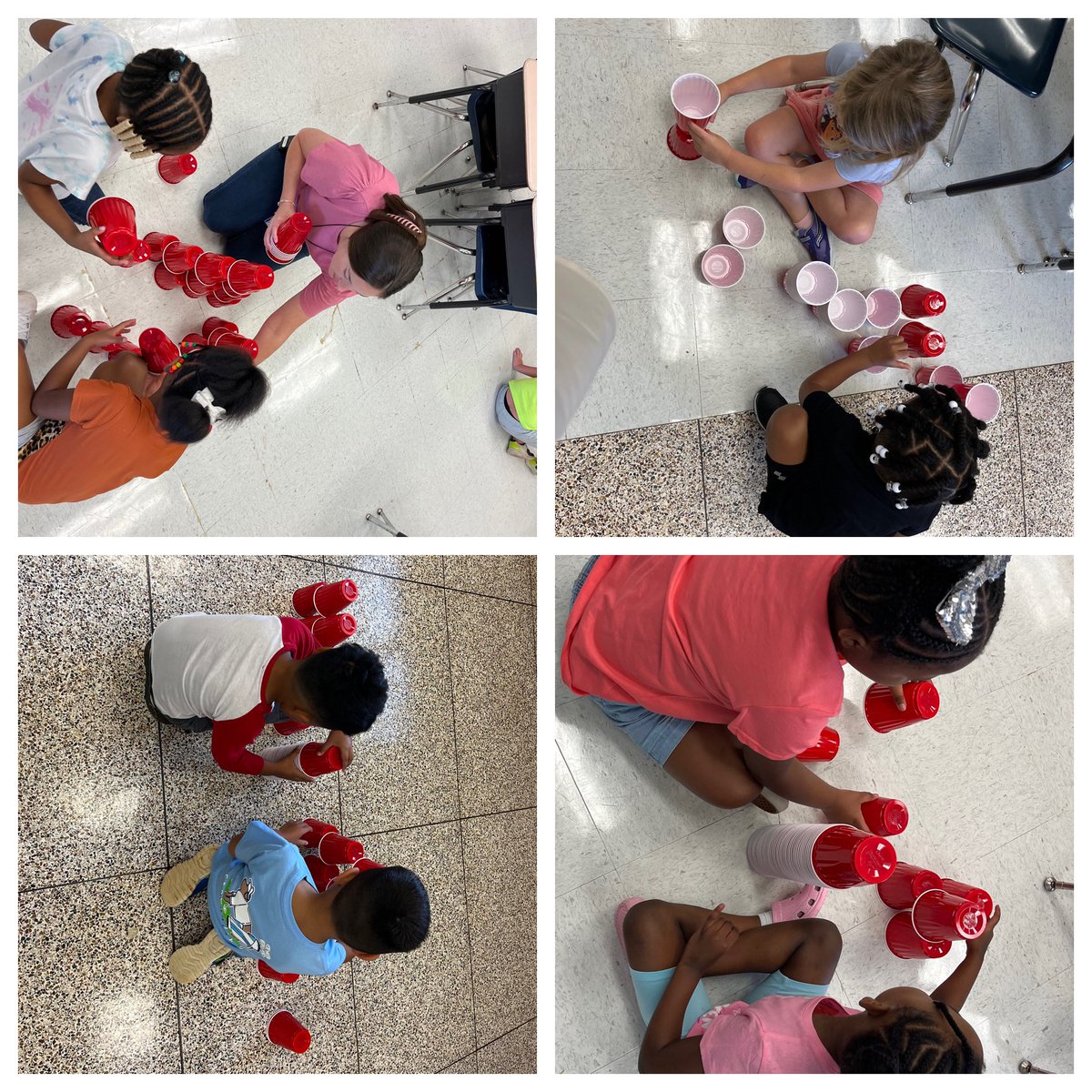 WyRobbwinn's tweet photo. What can you build with 50 cups? These Kindergarten students @lfespanthers are working hard in STEM class to find out @MadCoSchools #Letsgrowtogether https://t.co/yE3MYwZb8h