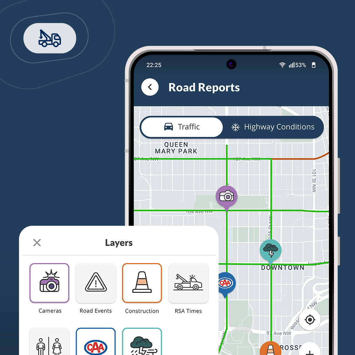 AMARoadReports's tweet image. Do you need the latest info about highway road closures or construction this summer? Download our mobile app, which has the latest road information. bit.ly/45f0NCG
