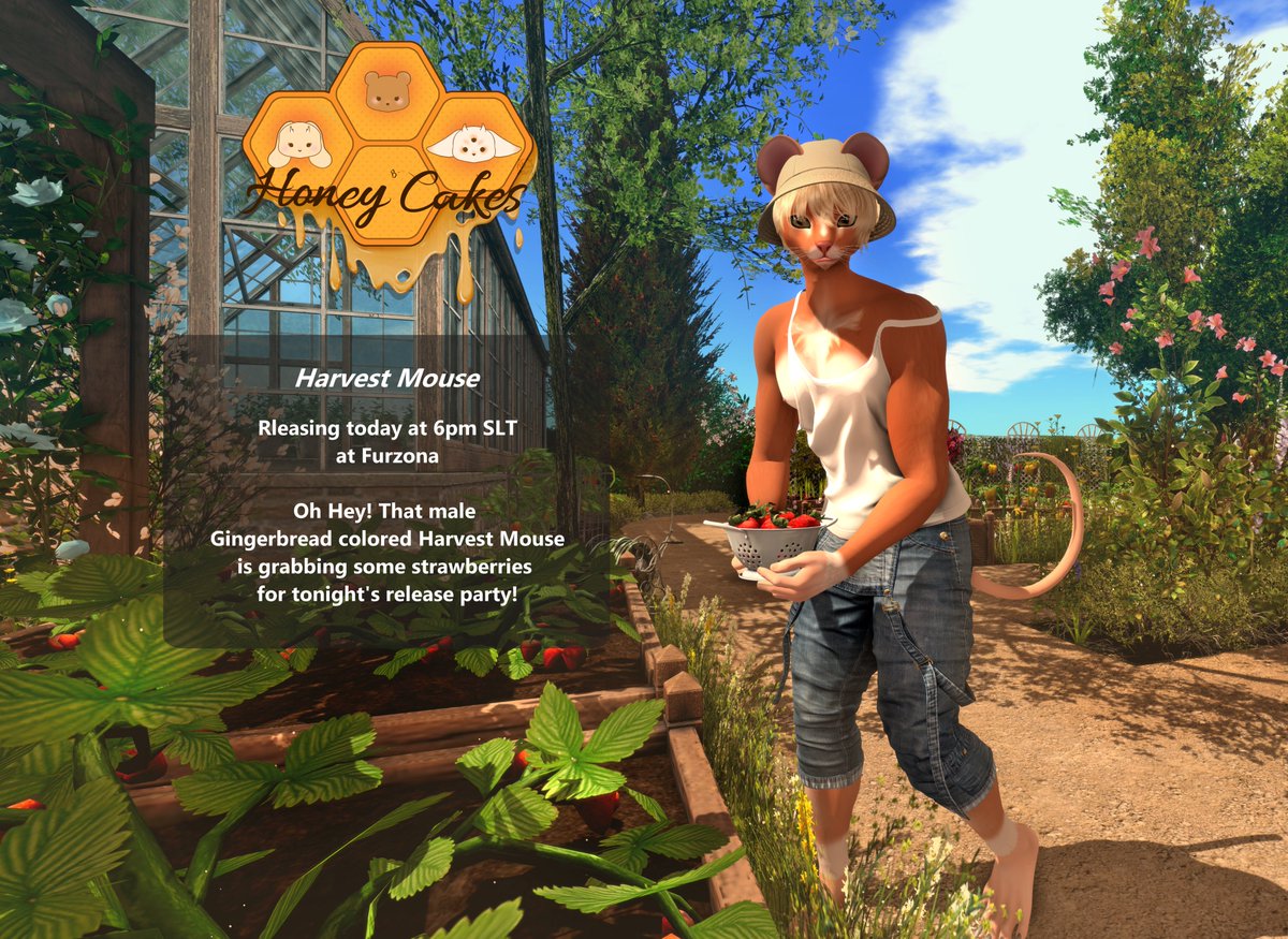Hello Darlings!🌻 It's that day! It's -almost- that time!

HoneyCakes grand opening event with our first mod The Harvest Mouse!🐭

Starts at 6pm <a href="/ClubFurzona/">Furzona</a>  come join the fun, the raffle and the music! 

🌻Can't wait to see you there! 🌻