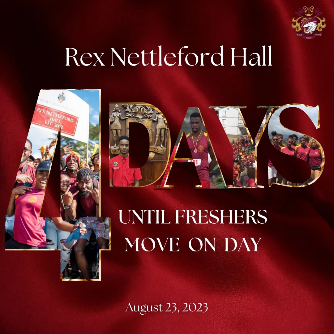 RexNettleford's tweet photo. Counting down the days until move-in madness begins! 🎉 Just 4 more days until our university dorm becomes home sweet home. The excitement is real! 🏠 https://t.co/ShgbG1lVSP