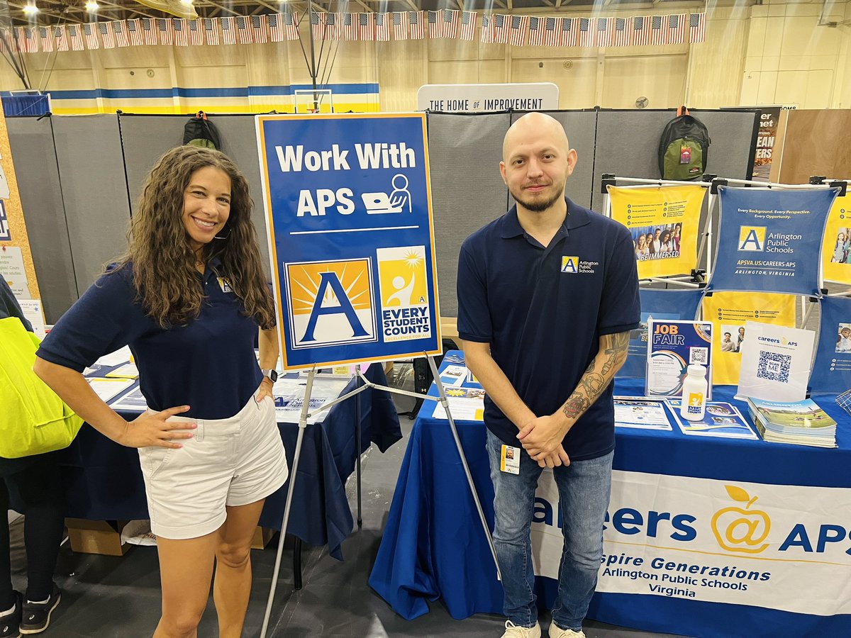 Come join the <a href="/APSVirginia/">Arlington Public Schools</a> team! Learn about careers with us at the Arlington Co Fair! #APSisAwesome <a href="/ApsTalent/">APS Talent Acquisition and Management</a>