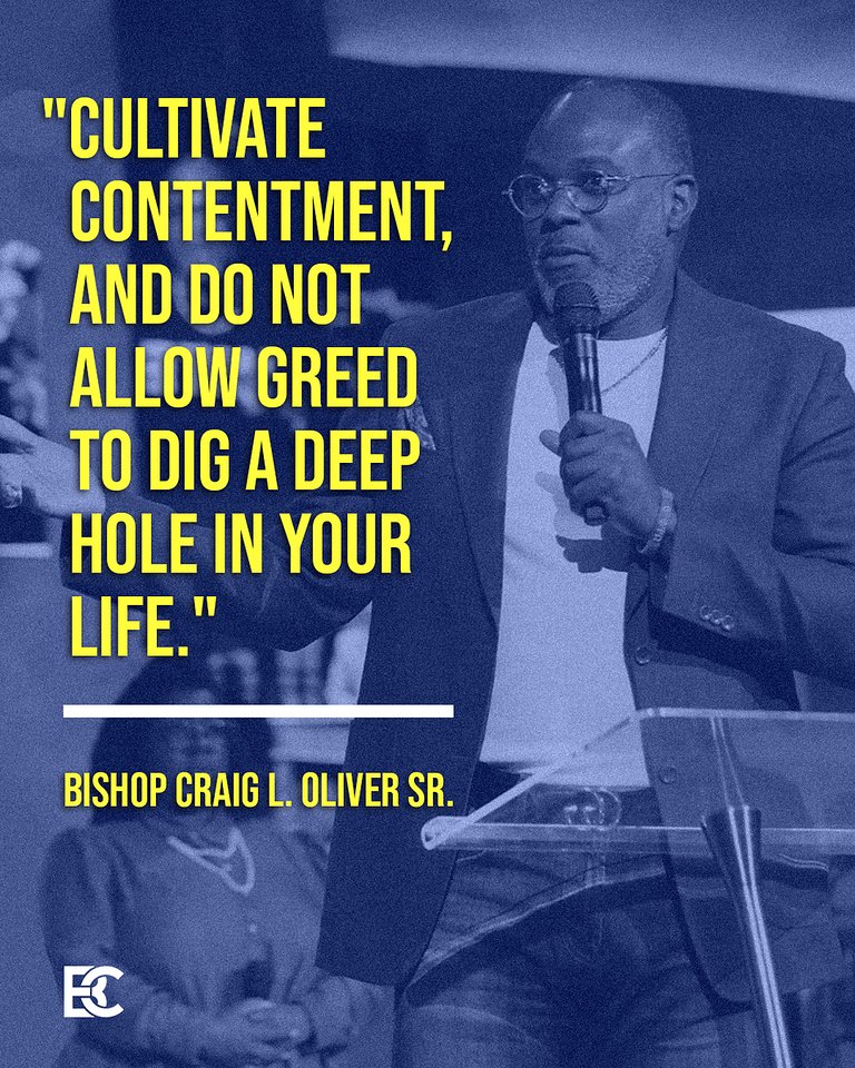 EbcInYourCity's tweet photo. Bishop Craig L. Oliver Sr. inspires us to find contentment within.
Break free from pursuing material possessions and embrace the richness of God's love. π₯β€οΈ
#Next
#EBCInYourCity #EBCCares
#NextLevelFaith
#SermonQuote
#Contentment
#BreakFreeFromGreed
#DivineRichness https://t.co/S3EoyUCISj