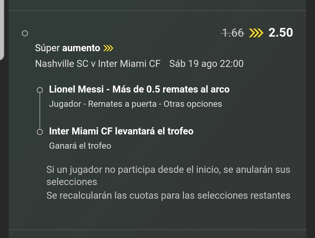 AbsolutPicks1's tweet photo. Y para esta noche tenemos el plato fuerte. Los seguidores más viejos recordarán lo que fue el mundial de Qatar y los super aumentos de Messi🐐
#messi #InterMiamiCF
#NashvilleSC
#mls #freepick

Telegram📱https://t.co/ntFPcGuGR2 https://t.co/nt5WKCBLSe