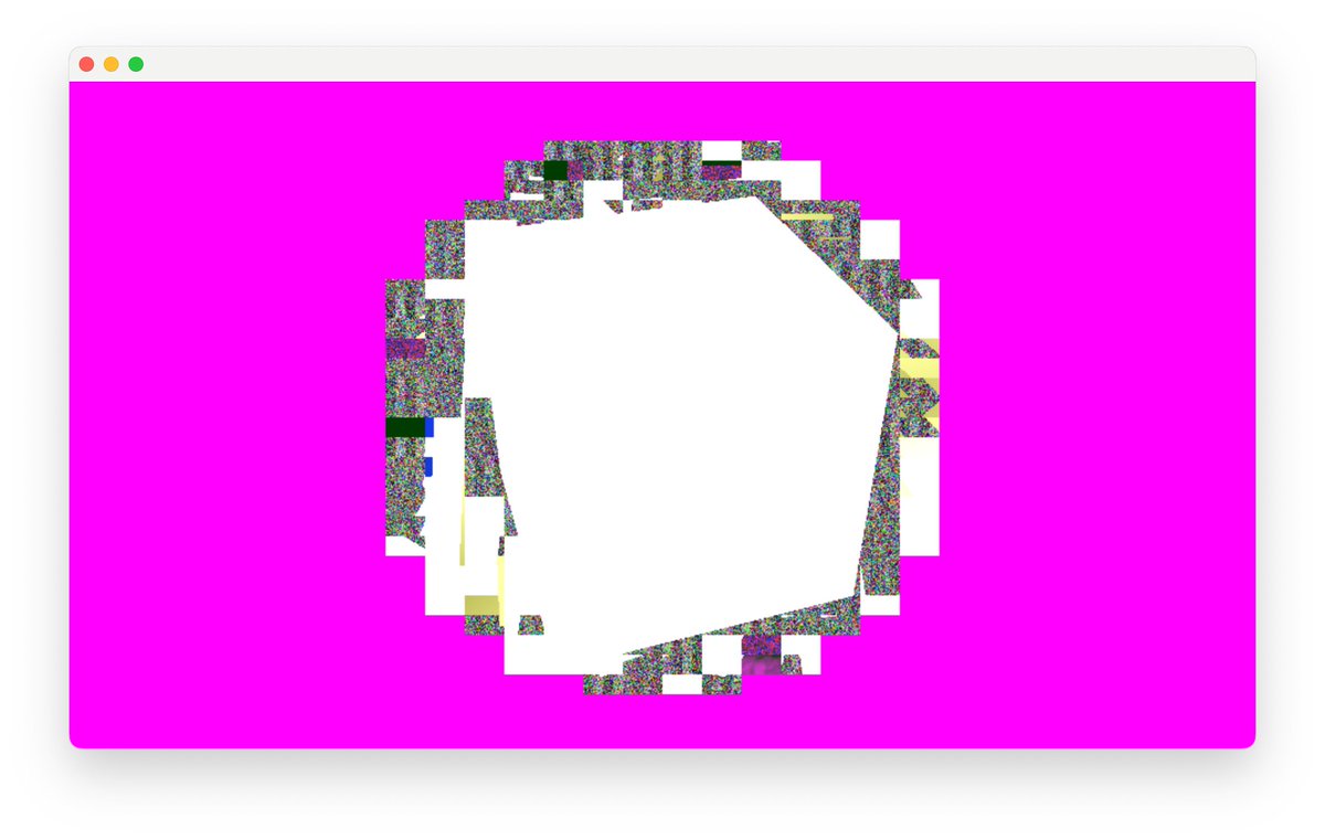 tagavari's tweet photo. Forgot to clear the colour buffer, and I think I made art

#graphics #metal https://t.co/wvrakKndBJ
