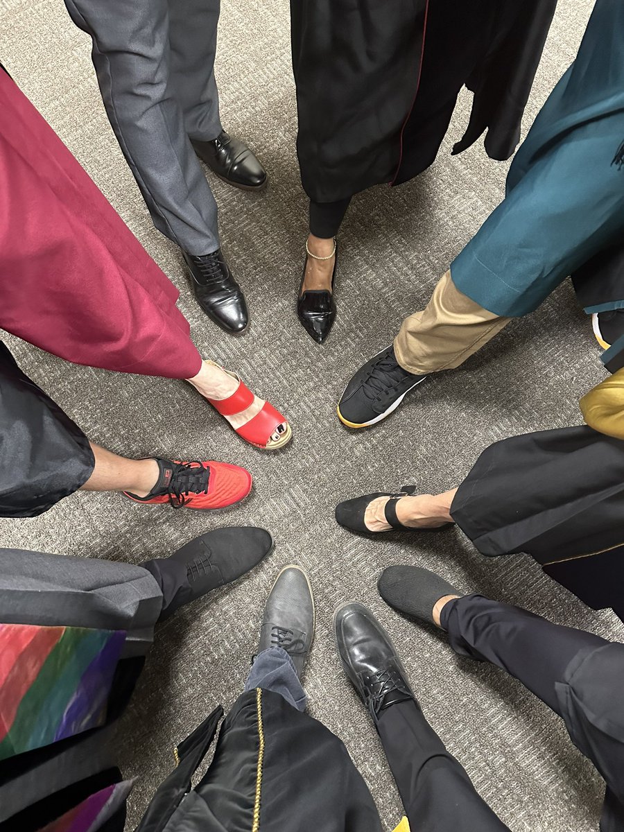 drdavidortiz's tweet photo. Backstage with @TLU_President Dr. Cottrell and other university leaders while we wait to walk onto the main stage for the @txlutheran new student matriculation ceremony. We have our academic regalia on and our fancy footwear. https://t.co/L6mt1XJ7Ex