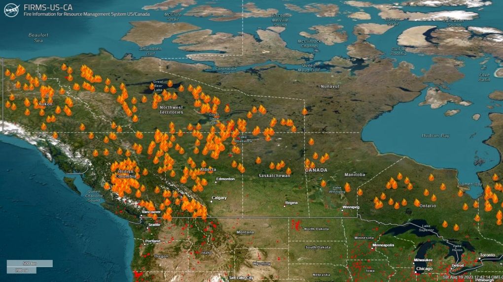 NASA mapping data shows extent of wildfires across Canada ctvnews.ca/climate-and-en…