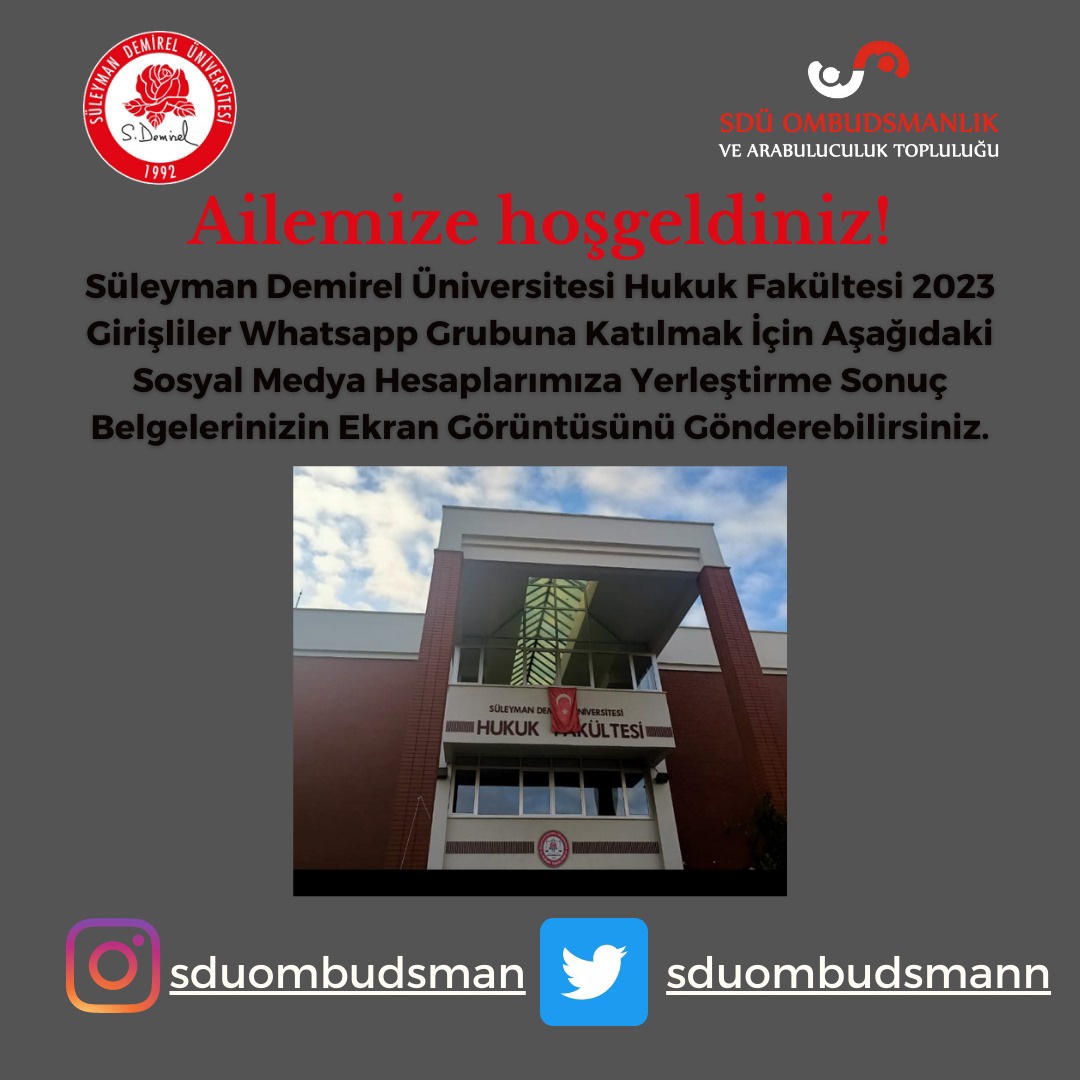 SDÜ Ombudsmanlık ve Arabuluculuk Topluluğu tweet media