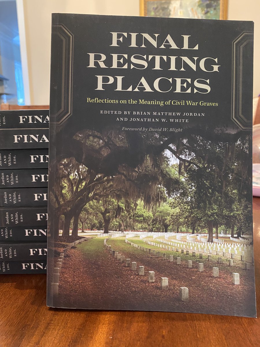 CivilWarJon's tweet photo. Tonight I received copies of my latest book, #FinalRestingPlaces (@UGAPress). Over the next 28 days I'll highlight each of the extraordinary essays. Each contributor selected a grave that means something to them & wrote an essay reflecting on why it matters & what it teaches us. https://t.co/AoT0euDawM