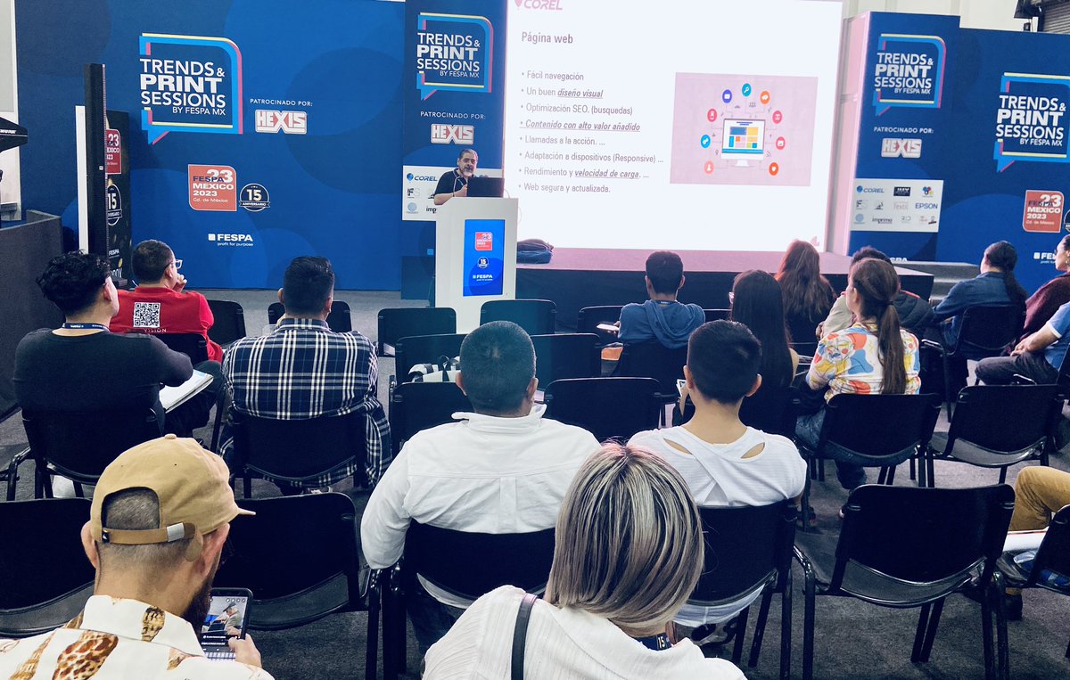 FESPAMexico's tweet image. Oscar Velázquez, Gerente de Productos de #Corel, nos presenta la interesante #Conferencia: La tecnología como plataforma de impulso para su empresa. 

#FESPAMÉXICO #FESPA2023
#FESPAEdición15 #15Aniversario