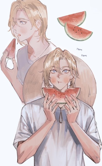 「holding fruit watermelon」 illustration images(Latest)