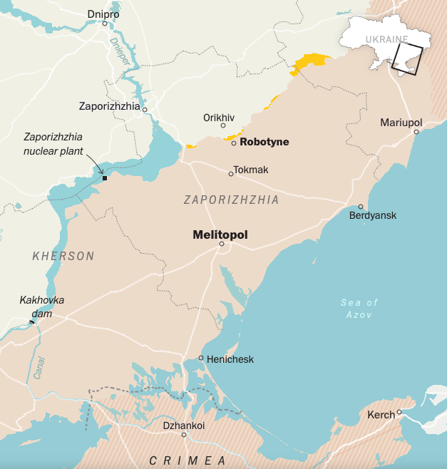UKR_token's tweet photo. ATENTO A ESTO EN LAS PRÓXIMAS SEMANAS: 

Las fuerzas ucranianas, avanzan hacia #Melitopol desde la ciudad de #Robotyne.