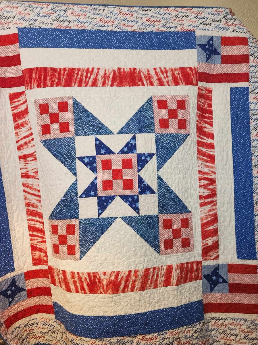 GO_TRB's tweet photo. #QuiltsOfValor 

My quilt that I received today. I am so honored that I want to cry.  In 54yrs, this is the 2nd best gift I ever received. https://t.co/vfIpPHY6bZ