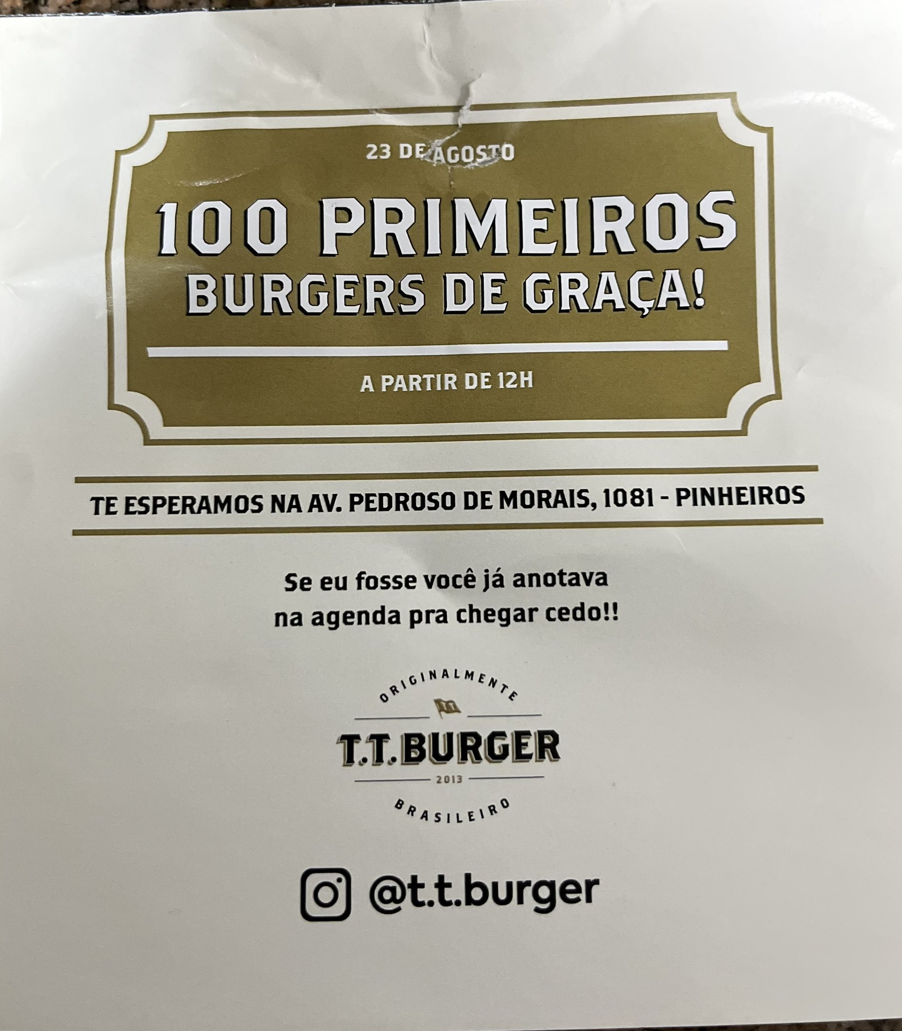 O carioca T.T Burger, abriu duas unidades em São Paulo