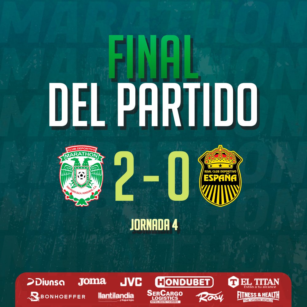 CD Marathón (@cdmarathon) on Twitter photo El Clásico de San Pedro Sula es nuestro 🙌🏼💚
Ganamos 2 - 0 a Real España, nuestros anotadores fueron Sebastian Gorga y Clayvin Zuniga.
#MonstruoVerde El Clásico de San Pedro Sula es nuestro 🙌🏼💚
Ganamos 2 - 0 a Real España, nuestros anotadores fueron Sebastian Gorga y Clayvin Zuniga.
#MonstruoVerde