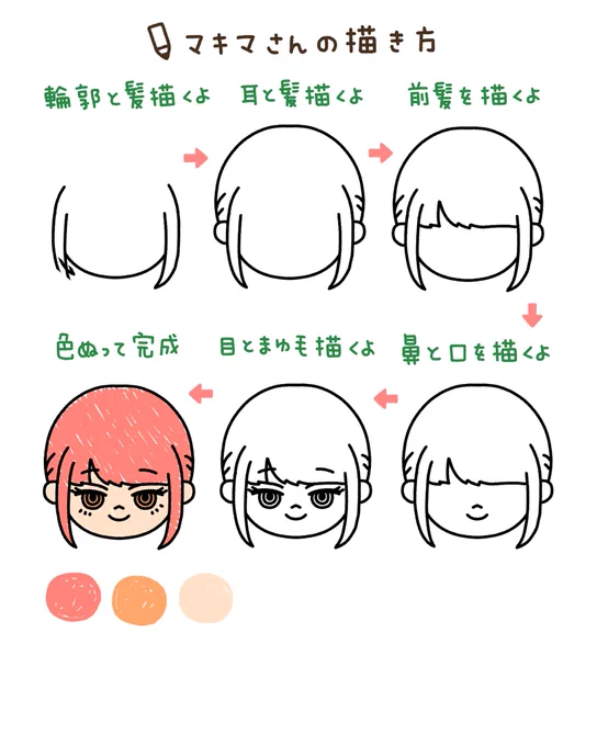 チェンソーマンの簡単な描き方紹介しますね〜!! 