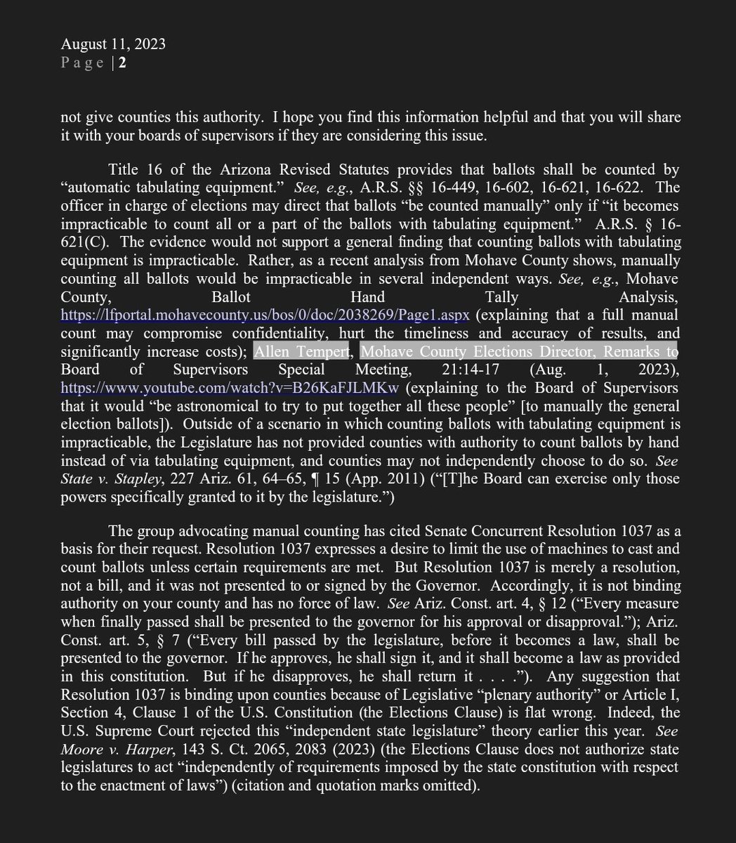 BREAKING: Arizona Attorney General sends a letter to all counties threatening them with prosecution if they count their ballots by hand Yes you read that correctly. This is what happens when thieves gain control. They make sure they stay in forever. 'It has come to my attention…