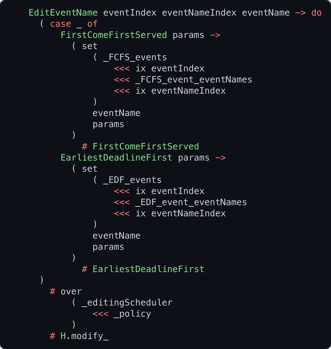 codingedgar's tweet image. Can this lens be improved?
Or is there a better way to look at or deal with this?
So my specific question is:
How to make a lens that provides sub-lenses for each branch of a Sum Type?
#purescript #haskell