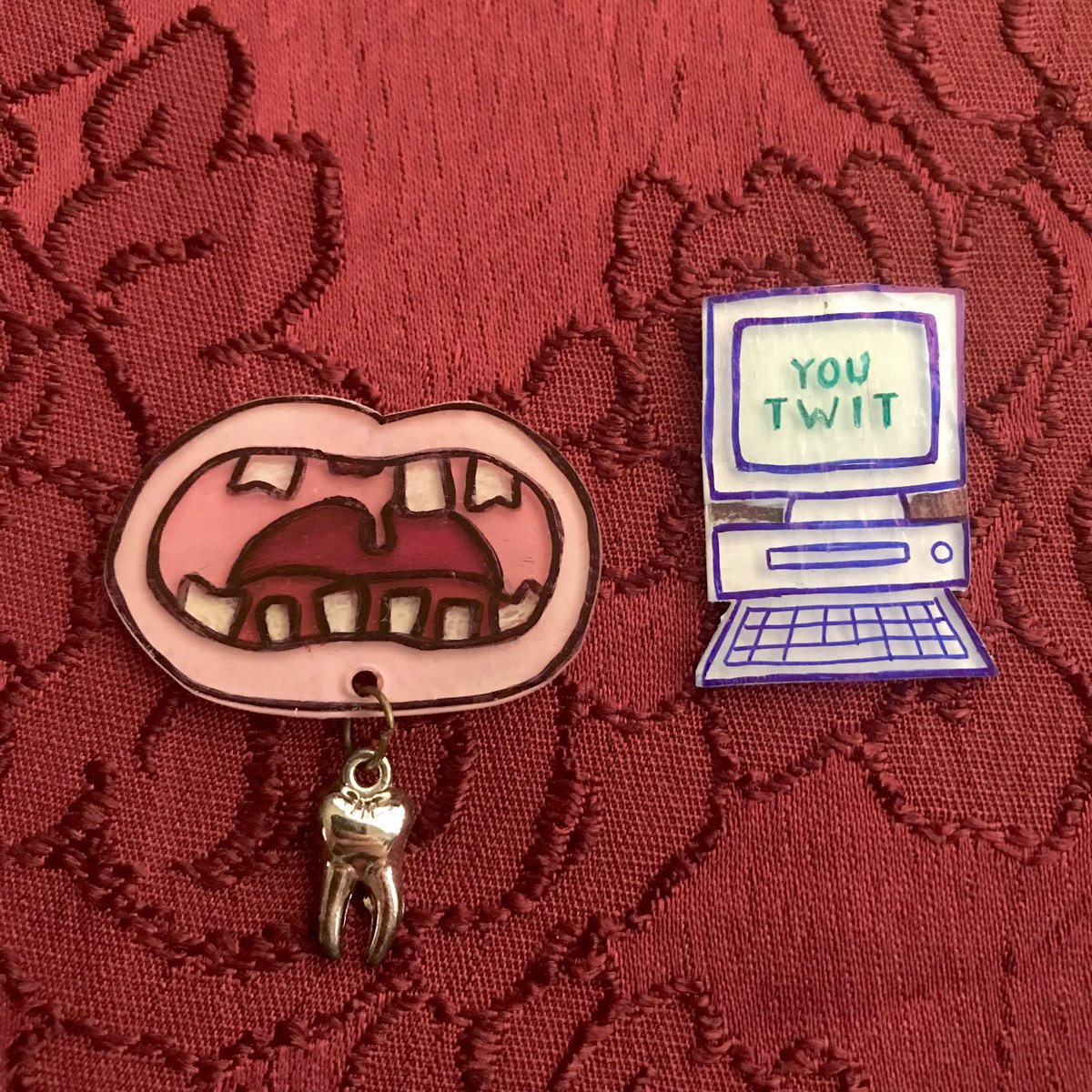 ficklebestiary's tweet photo. oh, the things we do for love! we still have a few courage the cowardly dog pieces left in the shop 💞 25% off everything, no code needed! 
https://t.co/vlcSwO1Omg https://t.co/o1p40I8qqG